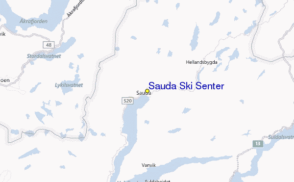 Sauda Ski Senter Location Map