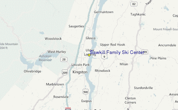 Sawkill Family Ski Center Location Map