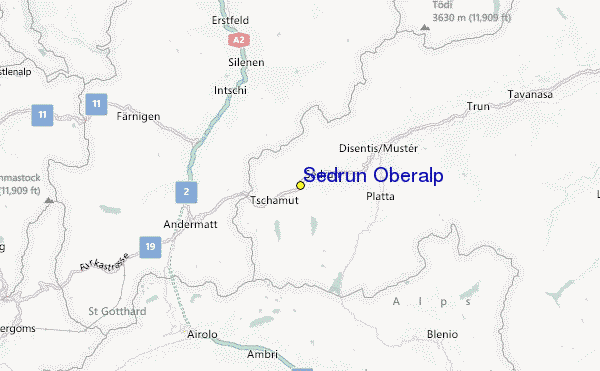 Sedrun Oberalp Location Map