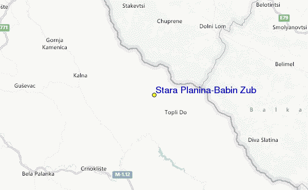 Stara Planina/Babin Zub Location Map