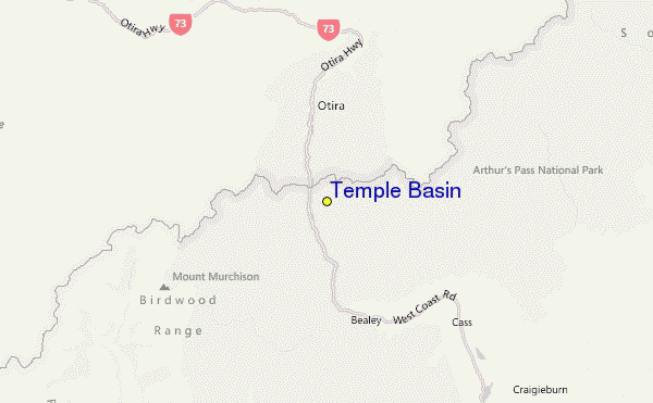 Temple Basin Location Map