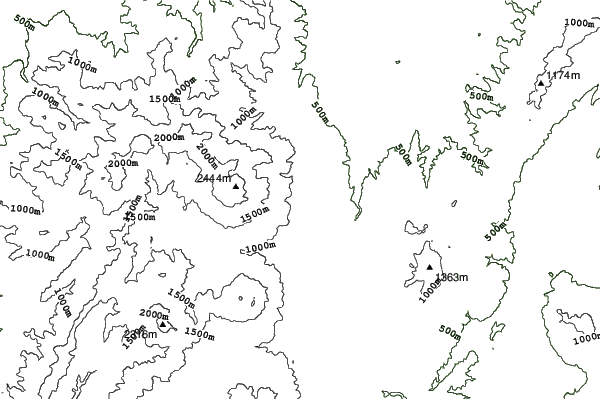 Akakura Kanko neighbourhood contours