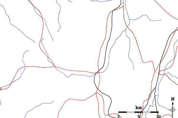 Roads and rivers close to Akakura Kanko