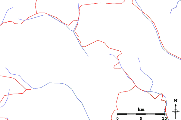 Roads and rivers close to Alleghe