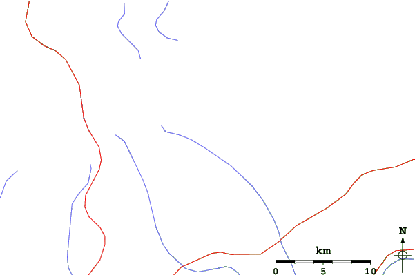 Roads and rivers close to Alvares Winter Sports Complex