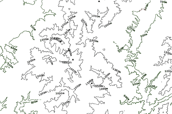 Araragi Kogen neighbourhood contours