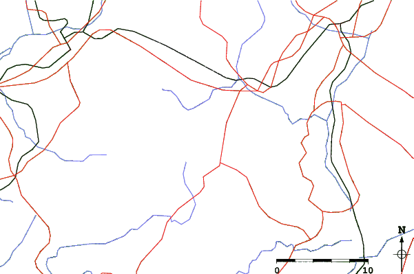 Roads and rivers close to Araragi Kogen