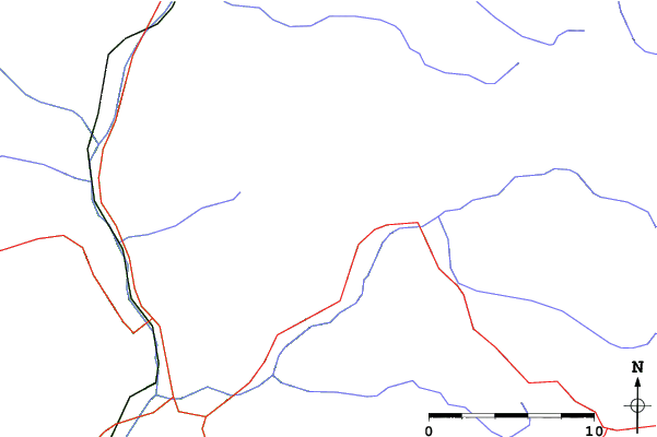 Roads and rivers close to Arvieux en Queyras
