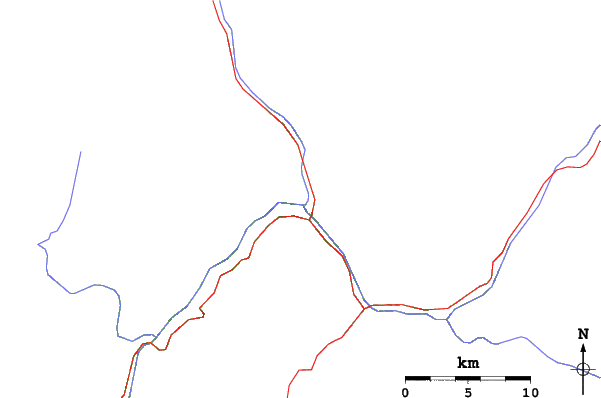 Roads and rivers close to Auli