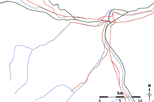 Roads and rivers close to Axamer Lizum
