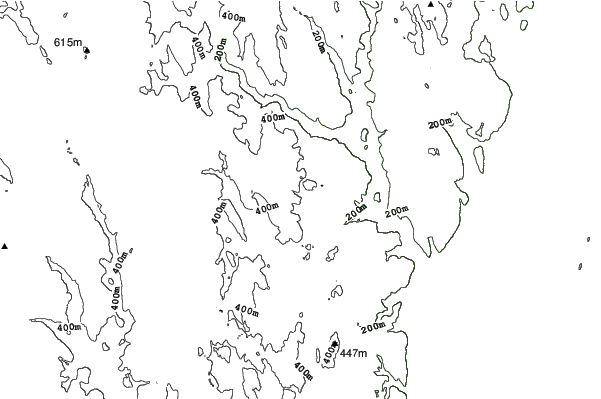Blandford Ski Area neighbourhood contours