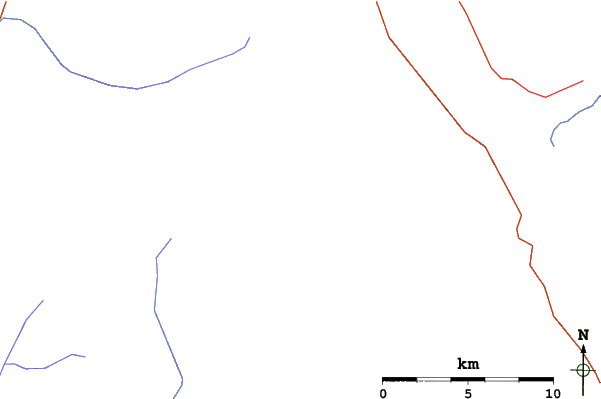 Roads and rivers close to Blanket Glacier Chalet
