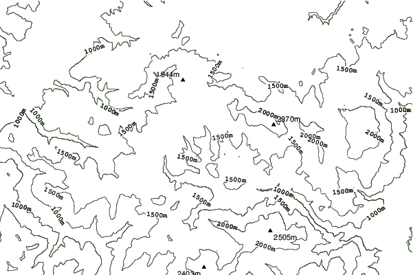 Bogë Ski Center neighbourhood contours