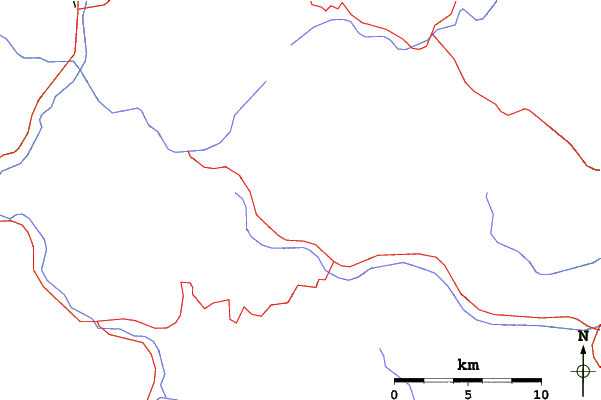 Roads and rivers close to Bogë Ski Center