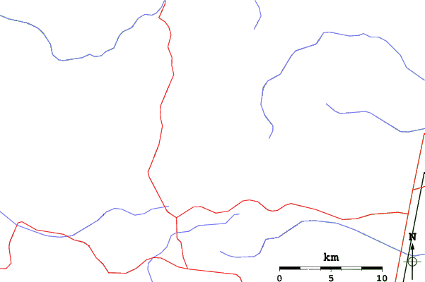 Roads and rivers close to Brod-Arxhena ski center