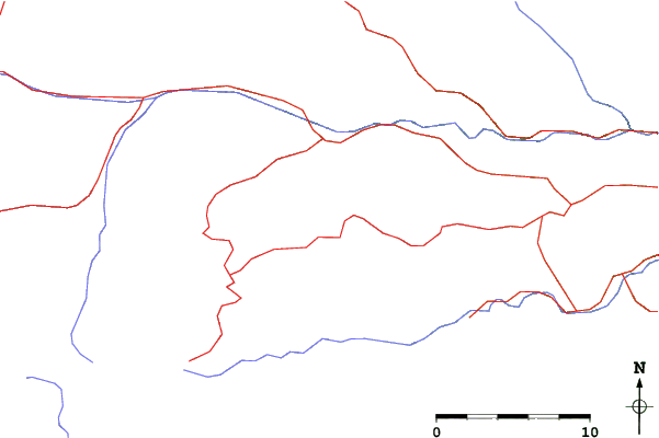 Roads and rivers close to Echo Mountain