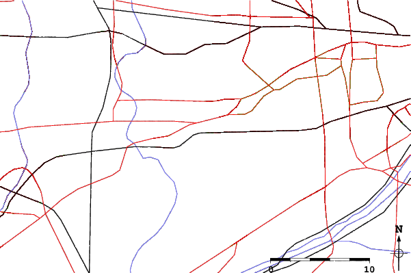 Roads and rivers close to Four Lakes