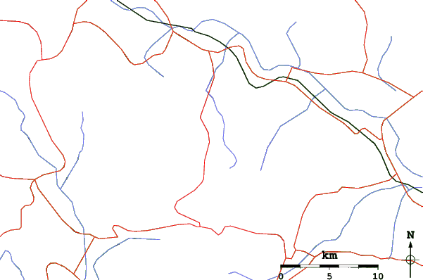 Roads and rivers close to Mt Parnassos-Fterolaka