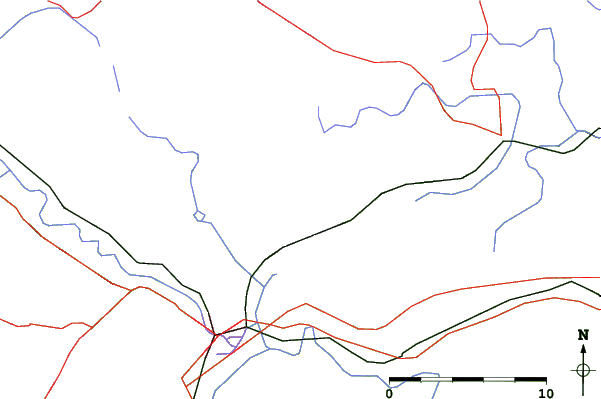 Roads and rivers close to Gerlitzen