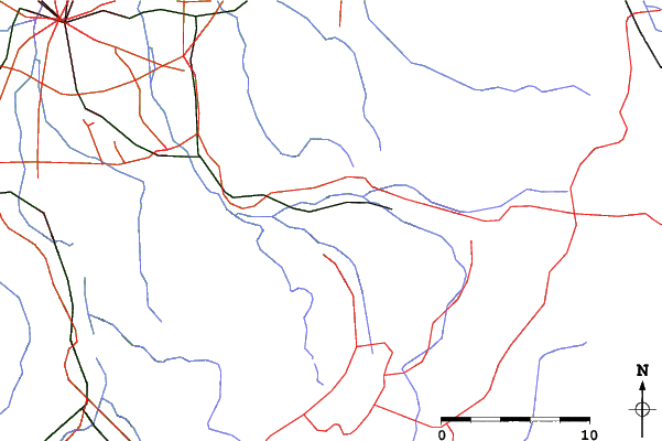 Roads and rivers close to Gokurakuzaka