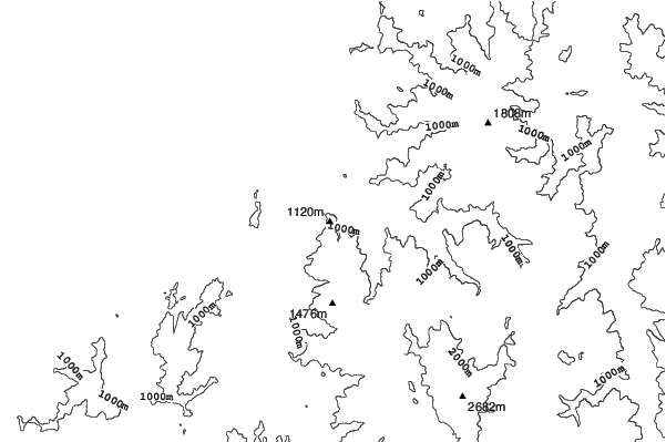 Hakusan Sena Kogen neighbourhood contours