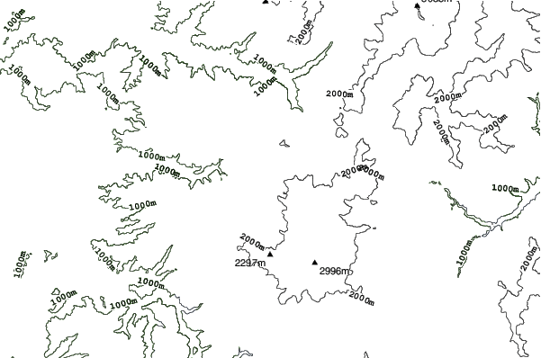 Hidanorikura Pentapia Snow World neighbourhood contours