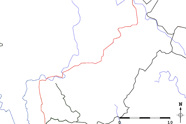 Roads and rivers close to Hinterschmiding/Herzogsreut