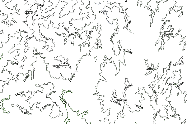 Hirugano Kogen neighbourhood contours