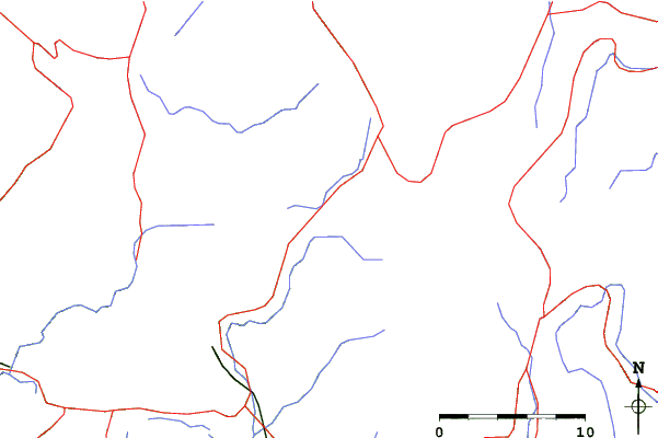Roads and rivers close to Hirugano Kogen