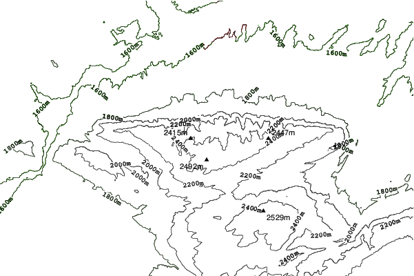 Hogadon neighbourhood contours