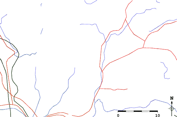 Roads and rivers close to Hotaka Bokujo