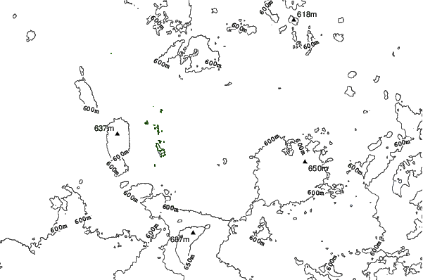 Huff Hills Ski Resort neighbourhood contours