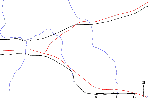 Roads and rivers close to Jackson Creek Summit