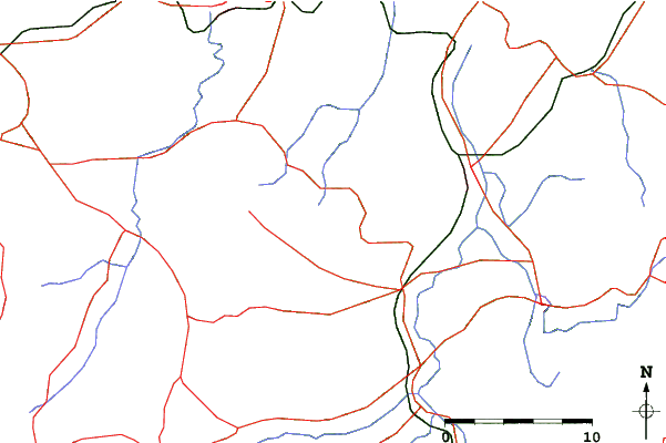 Roads and rivers close to Kannabe Kogen Ookayama