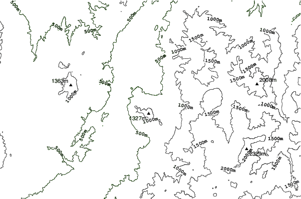 Kitashinshu Kijimadaira neighbourhood contours