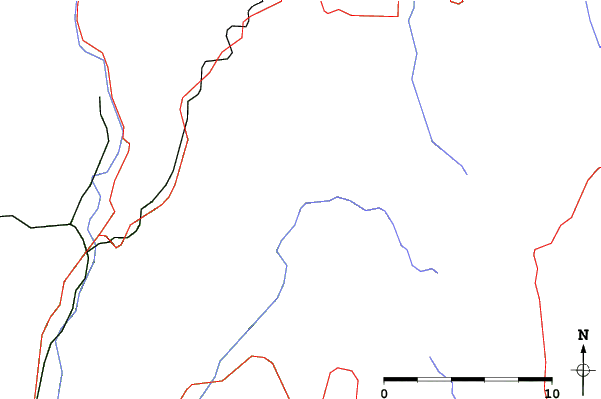 Roads and rivers close to Kouty nad Desnou