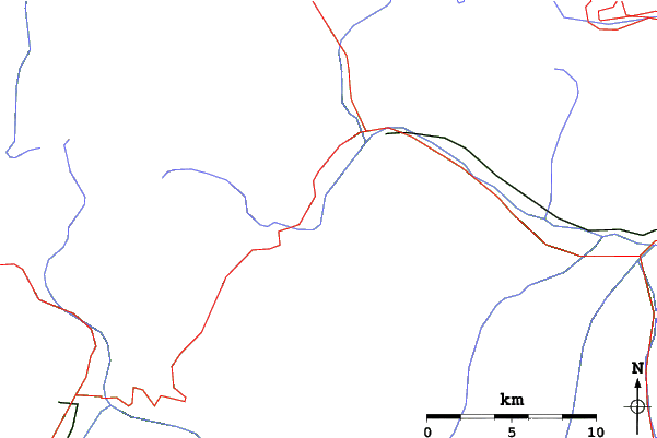 Roads and rivers close to La Thuile
