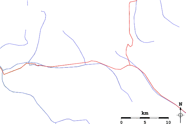Roads and rivers close to La Grave-La Meije