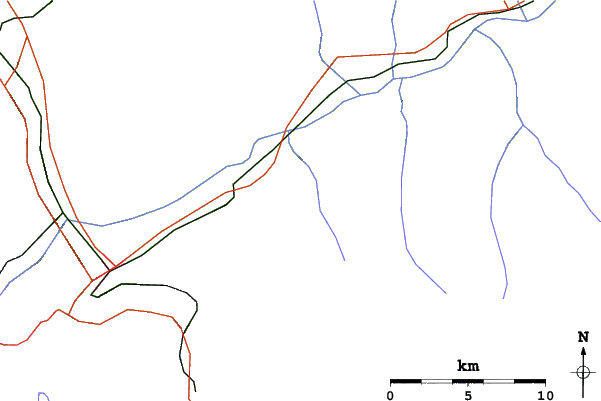 Roads and rivers close to La Tzoumaz