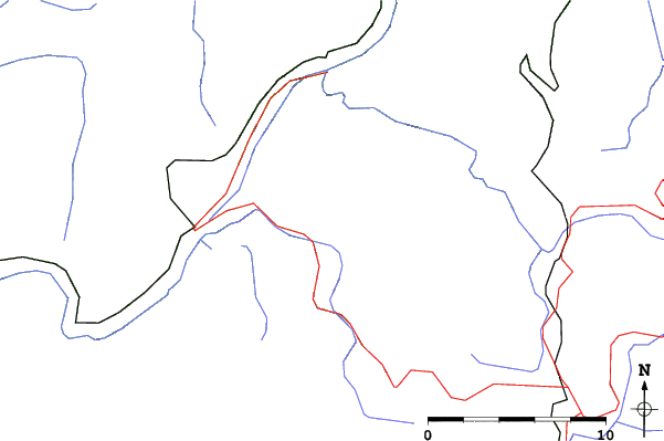 Roads and rivers close to Lackenhof-Ötscher