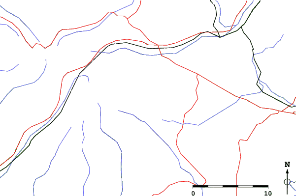 Roads and rivers close to Le Lioran