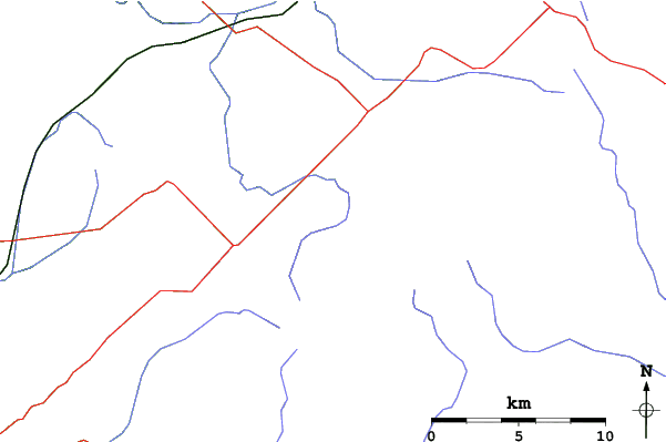Roads and rivers close to Le Massif du Sud