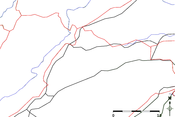 Roads and rivers close to Les Breuleux