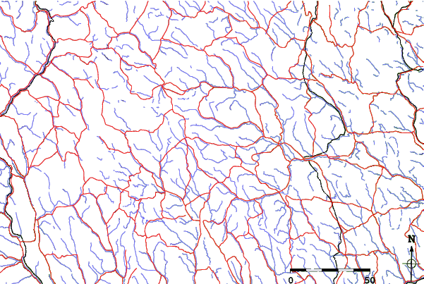 Roads and rivers close to Lofsdalen