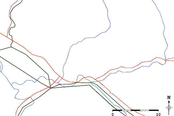 Roads and rivers close to Marshall Mountain Ski Area