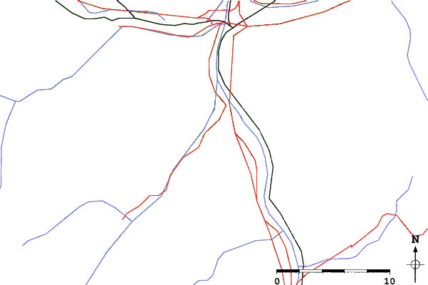 Roads and rivers close to Mieders/Serles