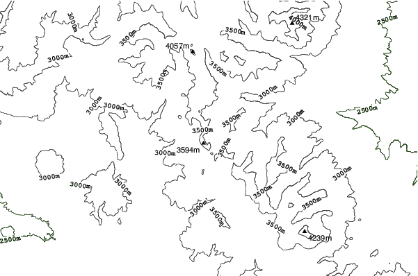 Monarch Ski Area neighbourhood contours