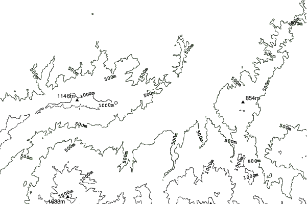 Mountain Park Tsunan neighbourhood contours