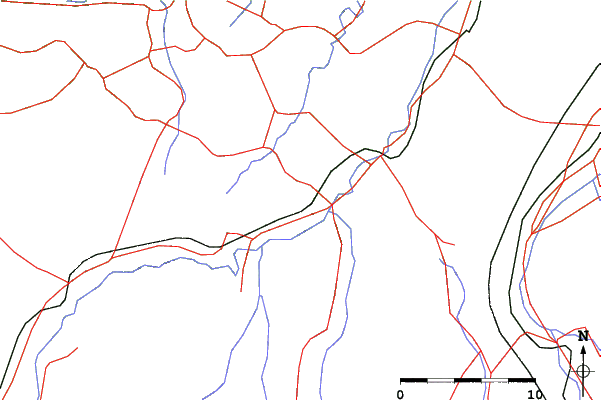 Roads and rivers close to Mountain Park Tsunan