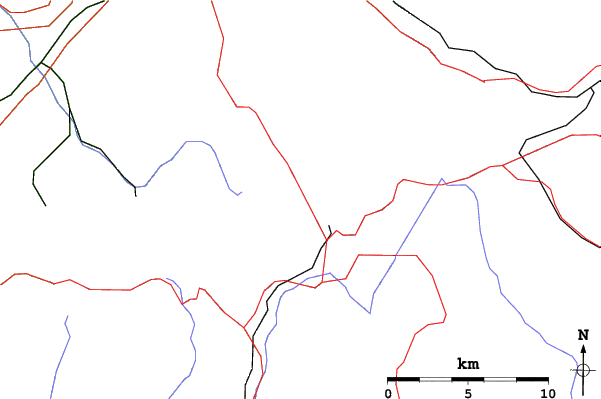 Roads and rivers close to Muggenbrunn